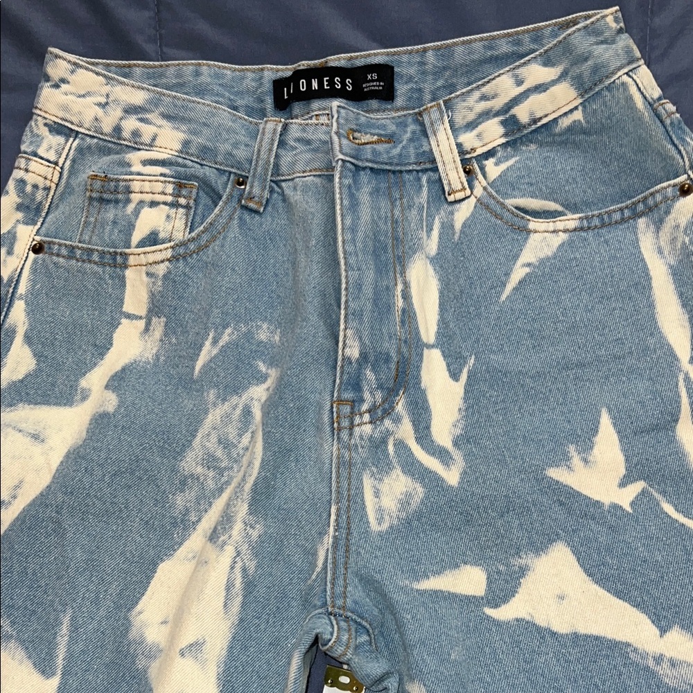 Lioness Blue and White Boot Cut Jeans - Picture 6 of 8